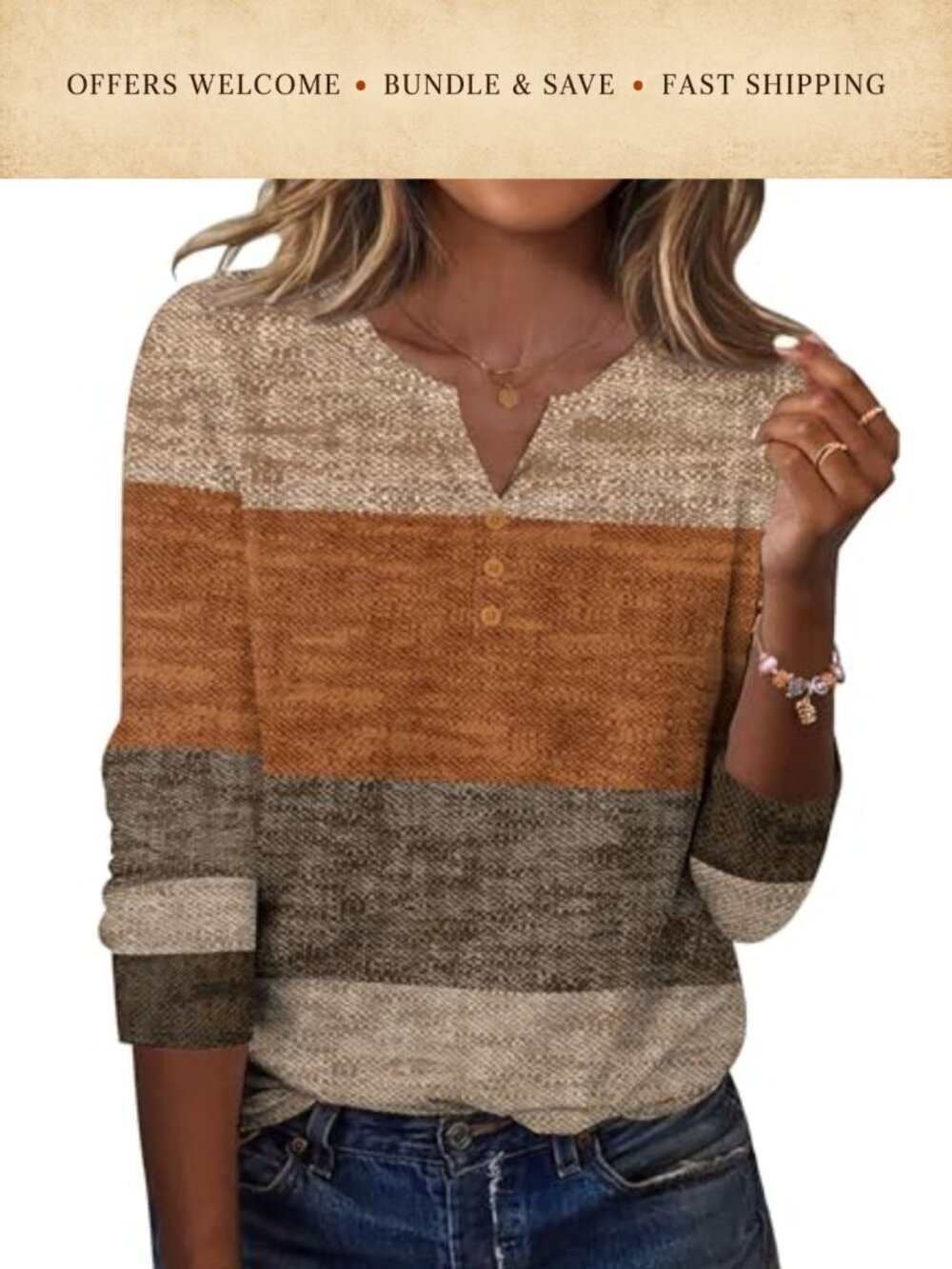 Long Sleeve V Neck Blouse Soft Tunic Top Casual Work Shirt